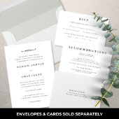 Elegant minimalistisch zwart-withuwelijk RSVP kaartje