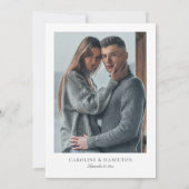 Elegant minimalistisch zwart-withuwelijk save the date (Achterkant)