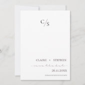 Elegant minimalistisch zwart-withuwelijk save the date (Voorkant)