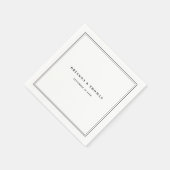 Elegant minimalistisch zwart-withuwelijk servet (Hoek)