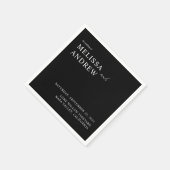 Elegant minimalistisch zwart-withuwelijk servet (Hoek)