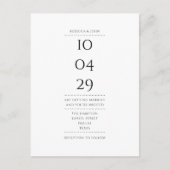 Elegant minimalistisch zwart-withuwelijk uitnodiging briefkaart (Voorkant)