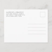 Elegant minimalistisch zwart-withuwelijk uitnodiging briefkaart (Achterkant)