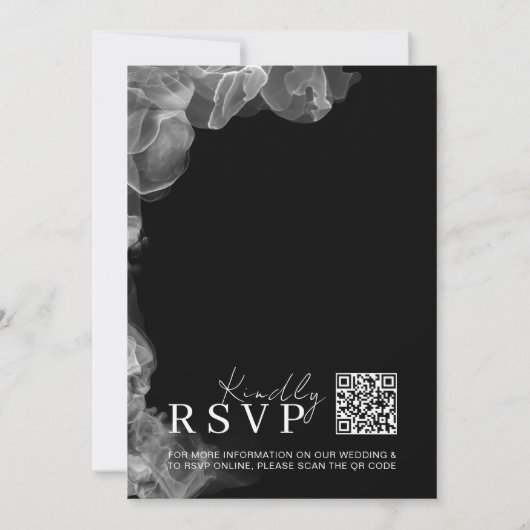 Elegant minimalistisch zwart-witinkthuwelijk kaart (Achterkant)