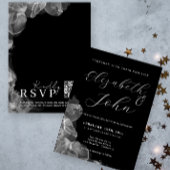 Elegant minimalistisch zwart-witinkthuwelijk kaart