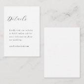 Elegant minimalistisch zwart-witkalligrafie bruilo informatiekaartje (Voorkant / Achterkant)