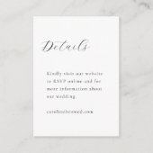 Elegant minimalistisch zwart-witkalligrafie bruilo informatiekaartje (Voorkant)