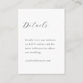 Elegant minimalistisch zwart-witkalligrafie bruilo informatiekaartje