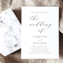 Elegant minimalistisch zwart-witkalligrafie bruilo