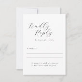 Elegant minimalistisch zwart-witkalligrafie bruilo RSVP kaartje (Voorkant)