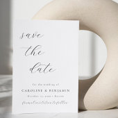 Elegant minimalistisch zwart-witkalligrafie bruilo save the date