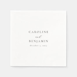 Elegant minimalistisch zwart-witkalligrafie bruilo servet