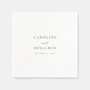 Elegant minimalistisch zwart-witkalligrafie bruilo servet