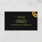 Elegant minimalistisch zwart-witmetaal visitekaartje (Achterkant)