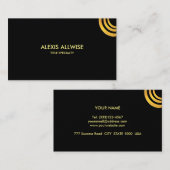 Elegant minimalistisch zwart-witmetaal visitekaartje (Voorkant / Achterkant)