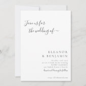 Elegant minimalistisch zwart witscript bruiloft RS Kaart (Voorkant)