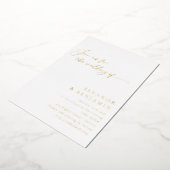 Elegant minimalistisch zwart-witscript huwelijk folie uitnodiging (Gedraaid)