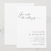 Elegant minimalistisch zwart witscript huwelijk kaart (Voorkant / Achterkant)