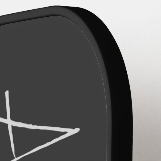 Elegant minimalistisch zwart witscript naam pickleball paddle (Links Detail)