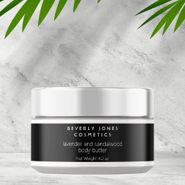 Elegant Minimalistisch Zwart Witte Cosmetica Pot L