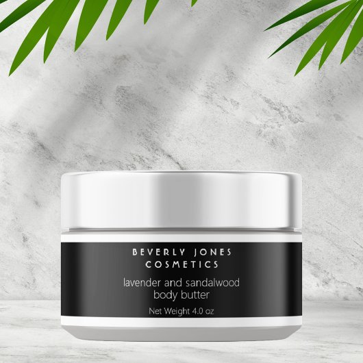 Elegant Minimalistisch Zwart Witte Cosmetica Pot L