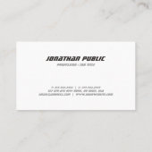 Elegant minimalistisch zwart-witte Sjabloon BW Mod Visitekaartje (Achterkant)