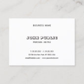 Elegant Minimalistisch Zwart Witte Sjabloon Modern Visitekaartje (Achterkant)