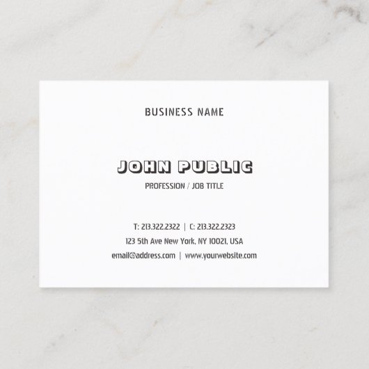 Elegant Minimalistisch Zwart Witte Sjabloon Modern Visitekaartje (Achterkant)