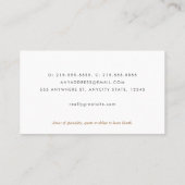 Elegant minimalistisch zwarte linen look Professio Visitekaartje (Achterkant)