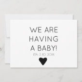 Elegant minimalistische aankondiging van zwangersc (Achterkant)