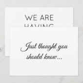 Elegant minimalistische aankondiging van zwangersc (Voorkant / Achterkant)