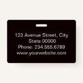 Elegant, minimalistische badge (Achterkant)