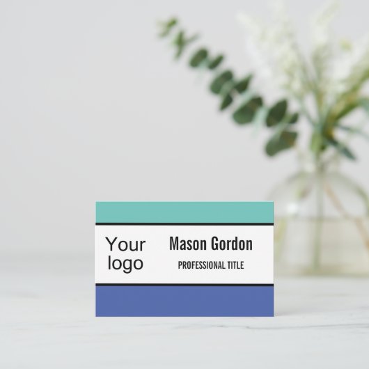 Elegant, minimalistische badge visitekaartje (Staand voorkant)