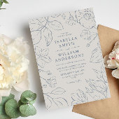 Elegant minimalistische botanische bruiloft kaart