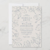 Elegant minimalistische botanische bruiloft kaart (Voorkant)