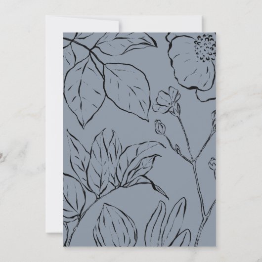 Elegant minimalistische botanische bruiloft kaart (Achterkant)