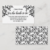 Elegant Minimalistische Bruidsfeest Recept Verzoek Informatiekaartje (Voorkant / Achterkant)