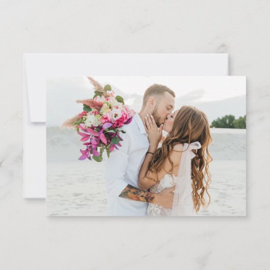 Elegant minimalistische bruiloft Foto Bedankkaart (Achterkant)