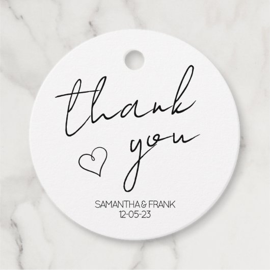 Elegant minimalistische bruiloft Hartelijk dank Bedankjes Labels (Voorkant)