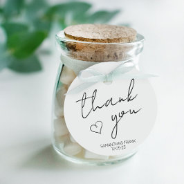 Elegant minimalistische bruiloft Hartelijk dank Bedankjes Labels