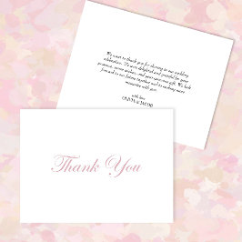 Elegant minimalistische bruiloft Hartelijk dank Bedankkaart