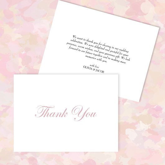Elegant minimalistische bruiloft Hartelijk dank Bedankkaart
