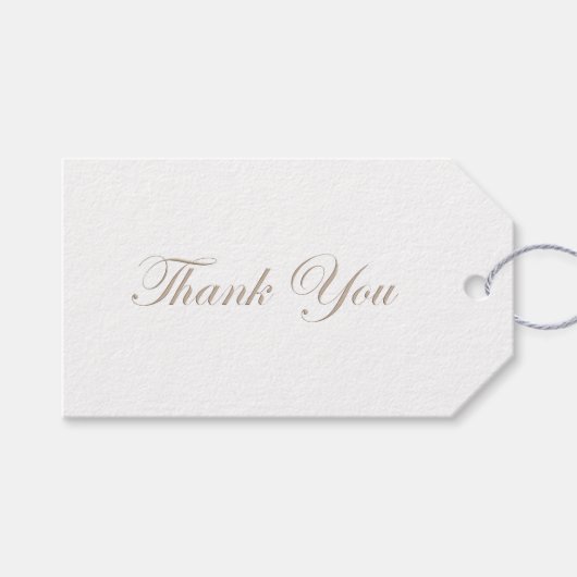 Elegant minimalistische bruiloft Hartelijk dank Cadeaulabel (Voorkant (Horizontaal))