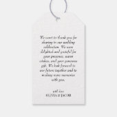 Elegant minimalistische bruiloft Hartelijk dank Cadeaulabel (Achterkant)