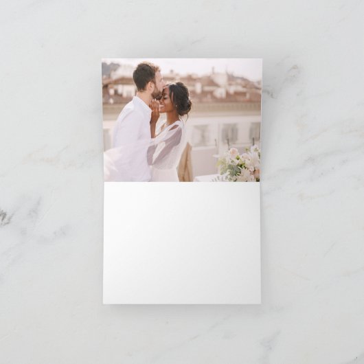 Elegant minimalistische bruiloft Hartelijk dank Fo Bedankkaart (Binnen)