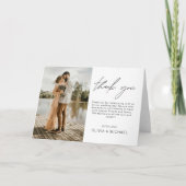 Elegant minimalistische bruiloft Hartelijk dank Fo Bedankkaart (Voorkant)