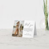 Elegant minimalistische bruiloft Hartelijk dank Fo Bedankkaart (Voorkant)