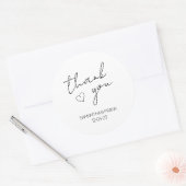 Elegant minimalistische bruiloft Hartelijk dank Ronde Sticker (Envelop)