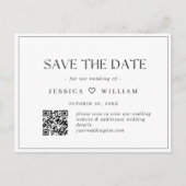 Elegant minimalistische bruiloft Sparen de Code va Briefkaart (Voorkant)