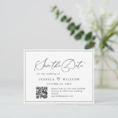 Elegant minimalistische bruiloft Sparen de Code va Briefkaart (Staand voorkant)